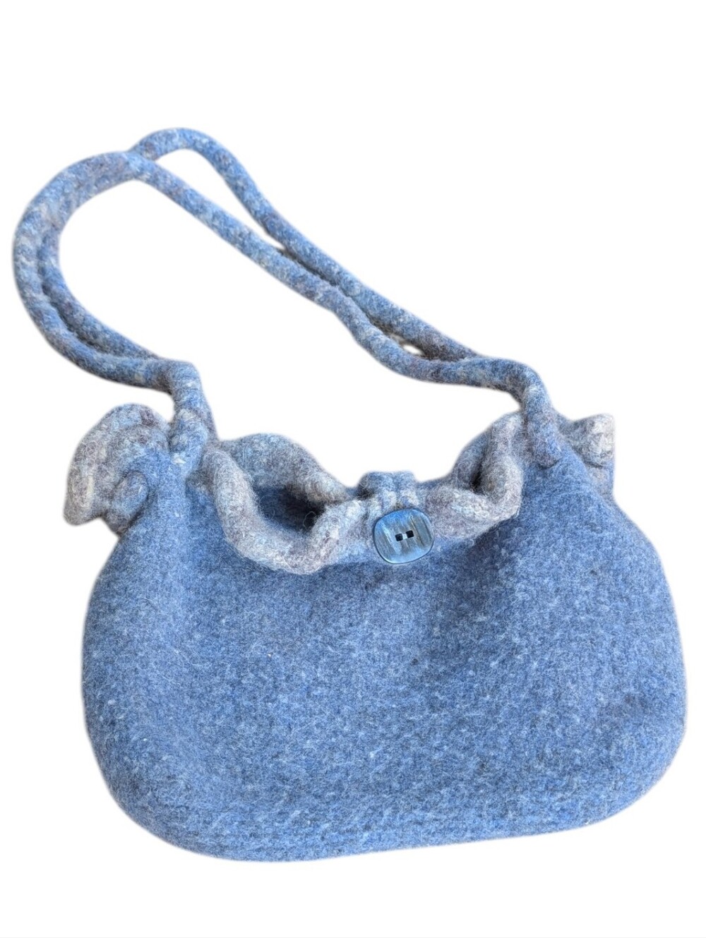 Felted Blue And Gray Shoulder Bag